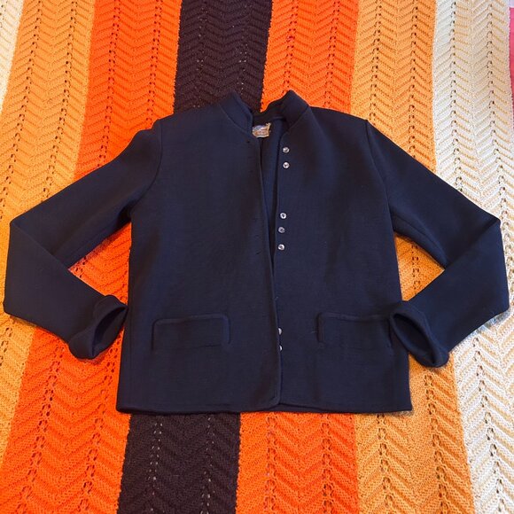 1950s Pure virgin wool Brigus Knitting Mills black fully-fashioned blazer! - Picture 15 of 16